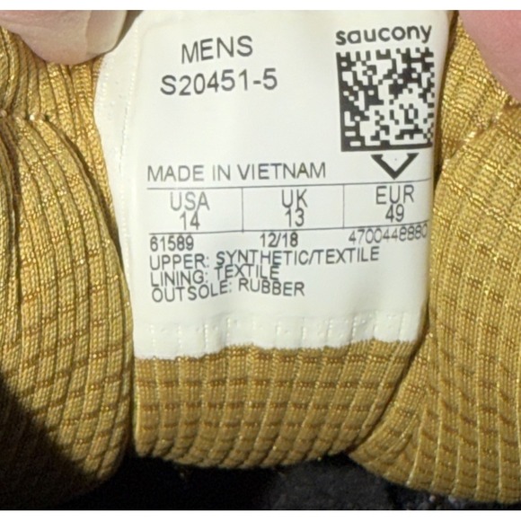 Saucony Excursion TR 12 Men's Running Sneakers Shoe Size 14 Silver Gold S20451-5 - Picture 8 of 8